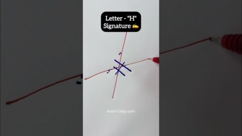 How to sign letter H? | H sign | H signature style #shorts #signature #satishcalligraphy